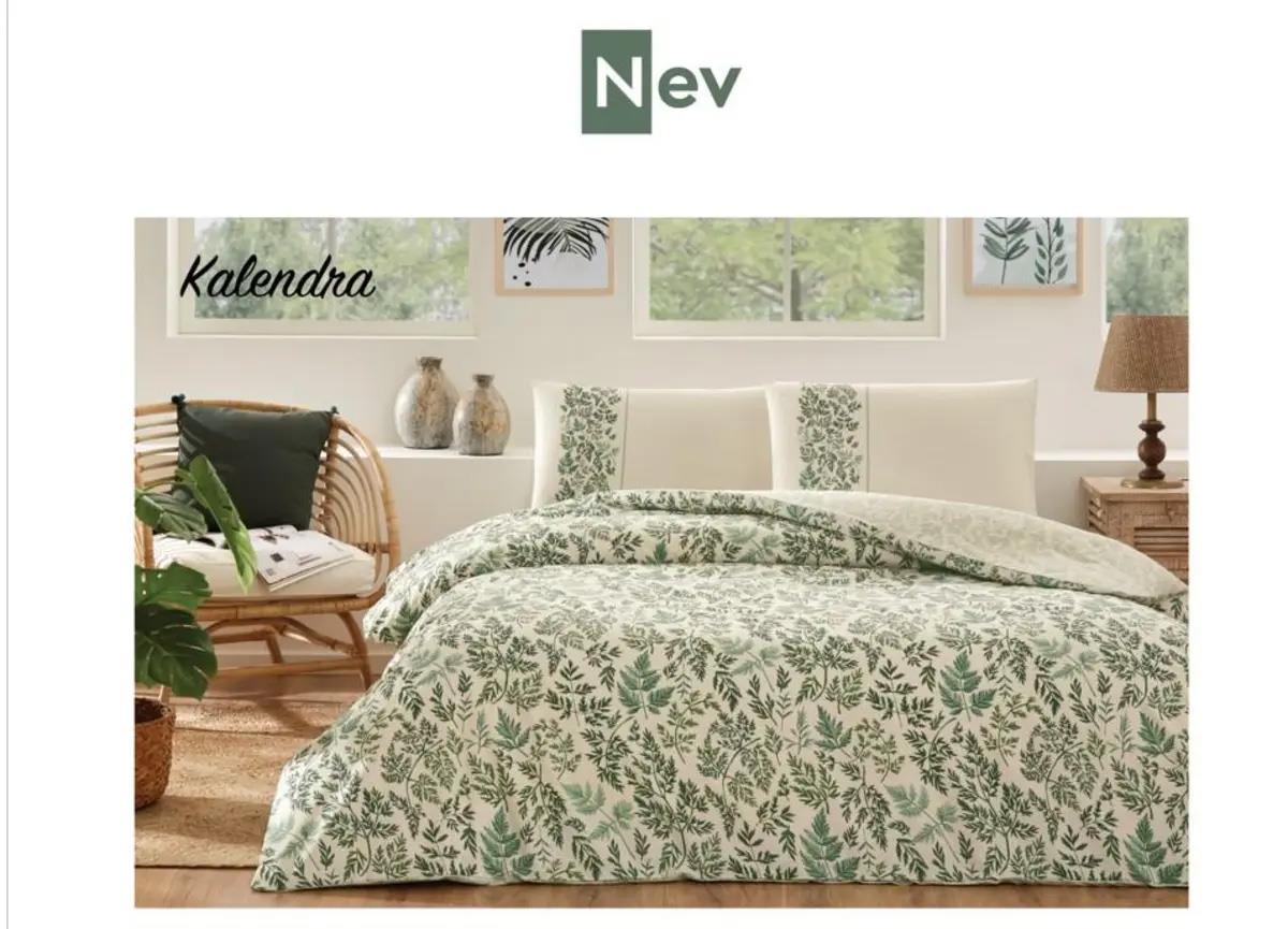 Nev Nevresim Takımı Çift Kişilik Ranforce Kalendra Yeşil