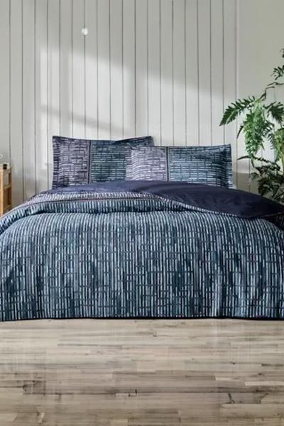Özdilek Nevresim Takımı Çift Kişilik Ranforce Fitted King Modra Mavi