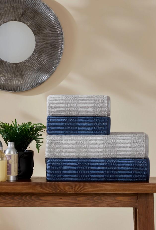 Özdilek Aile Seti Strıscıa Gri-Lacivert