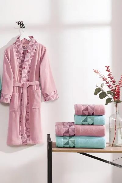 Özdilek Bornoz Kimono Trıangle Pembe L (Dy)