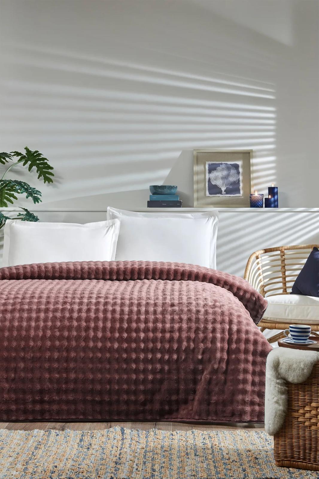 Özdilek Battaniye Seti Çift Kişilik Fluffy Rose