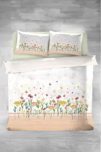 Nev Nevresim Takımı Çift Kişilik Ranforce Sprıng Garden Somon