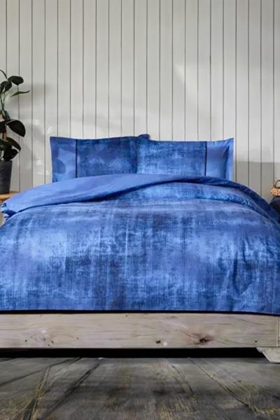 Özdilek Nevresim Takımı Çift Kişilik Ranforce Fitted King Horizon Mavi