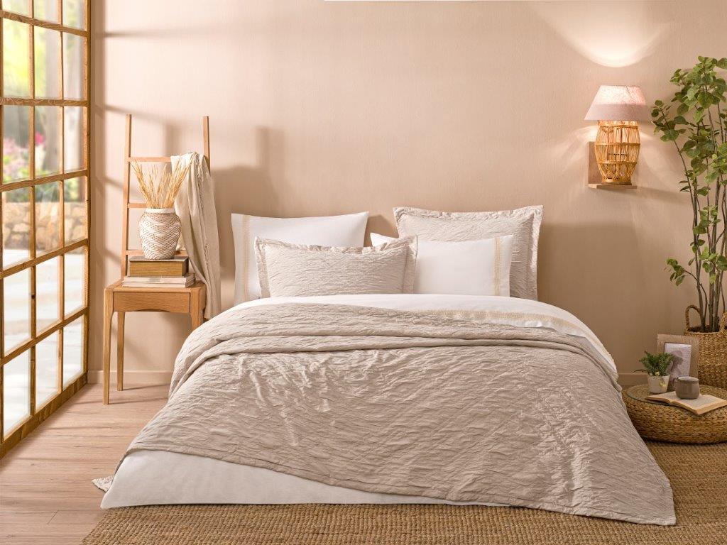 Özdilek Gelin Seti Yatak Örtülü Veronica Bej