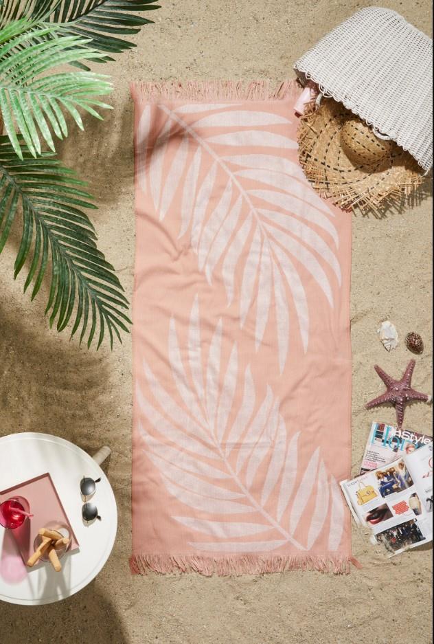 Özdilek Havlu Plaj Peştemal Summer Leaf&Strıpe Tarçın