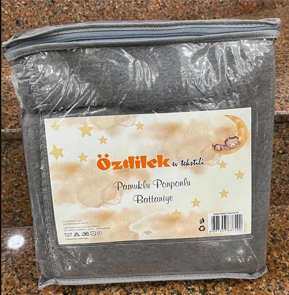 Özdilek Bebe Battaniye Pamuk Ponponlu Gri