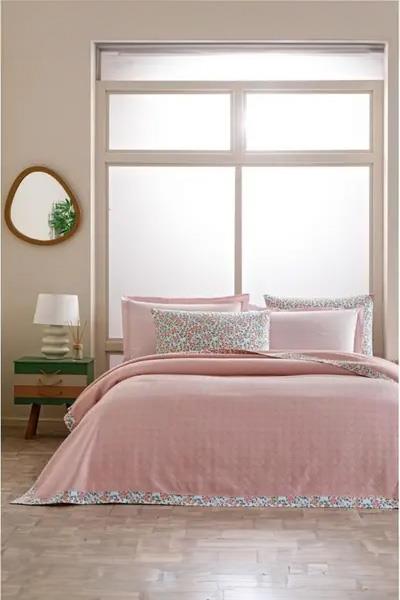 Özdilek Pike Takımı Çift Kişilik Jakar Biyeli Pudra