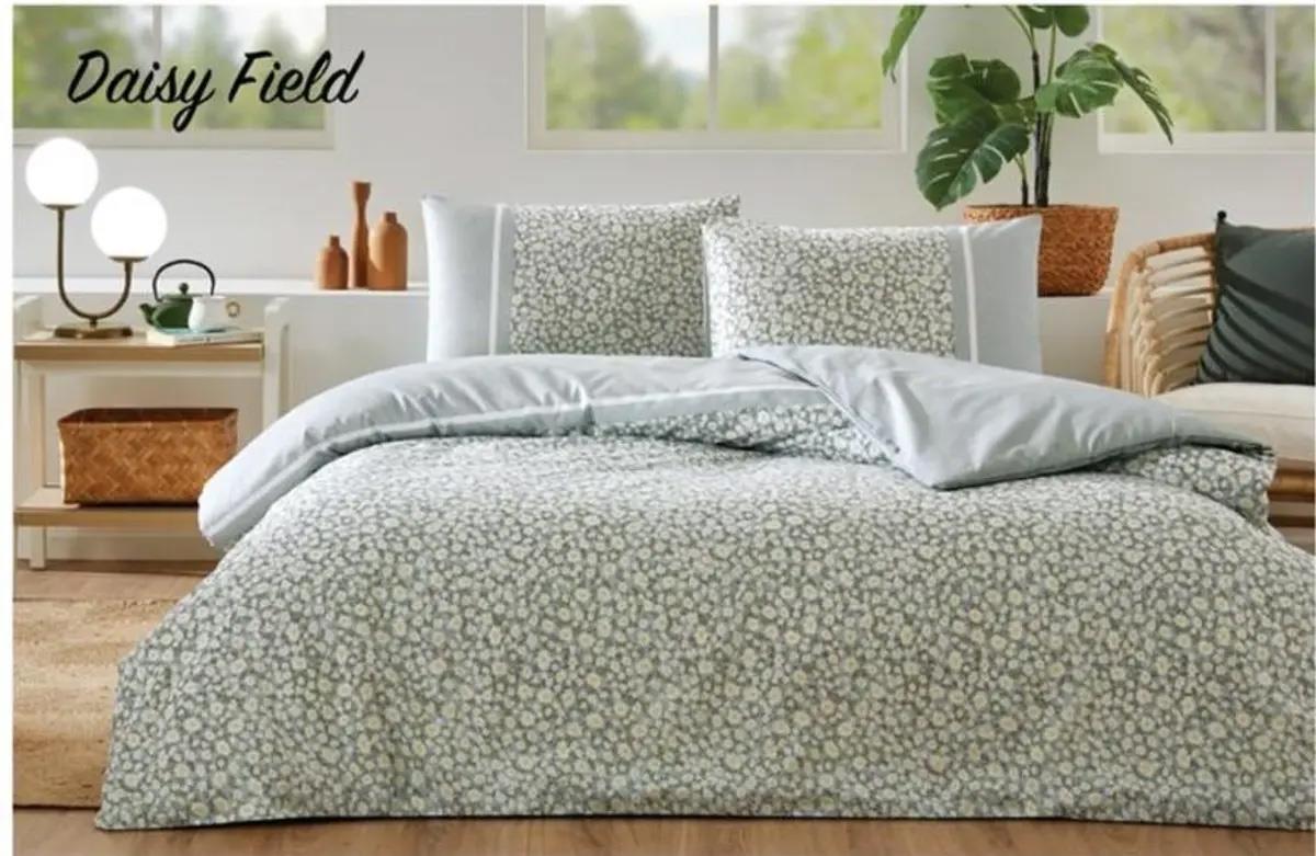 Nev Nevresim Takımı Çift Kişilik Ranforce Daısy Fıeld Mint