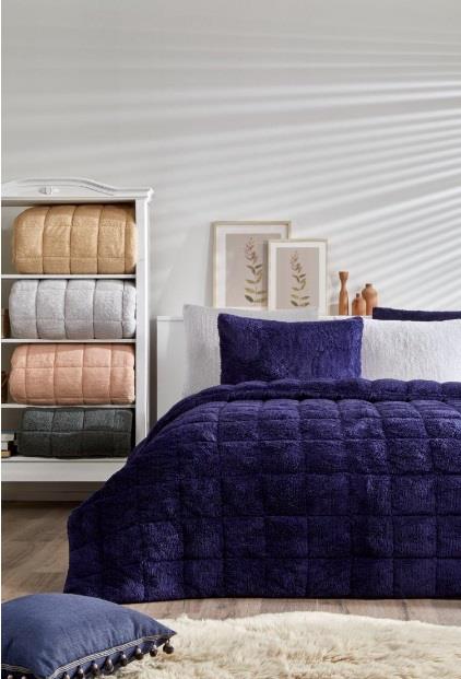 Özdilek Yorgan Battaniye Çift Kişilik Nova Sherpa Lacivert
