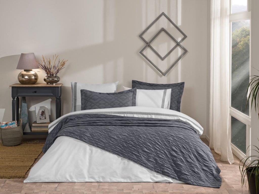 Özdilek Gelin Seti Yatak Örtülü Veronica Gri