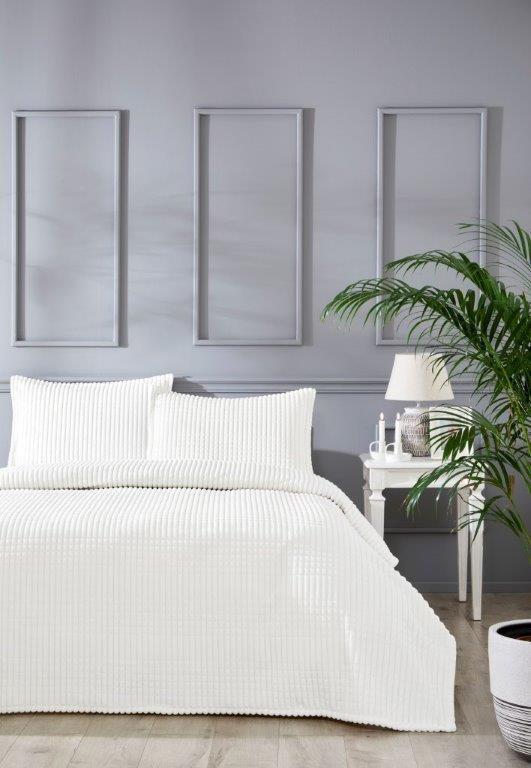 Özdilek Battaniye Seti Çift Kişilik Modern Line Piramit Kemik