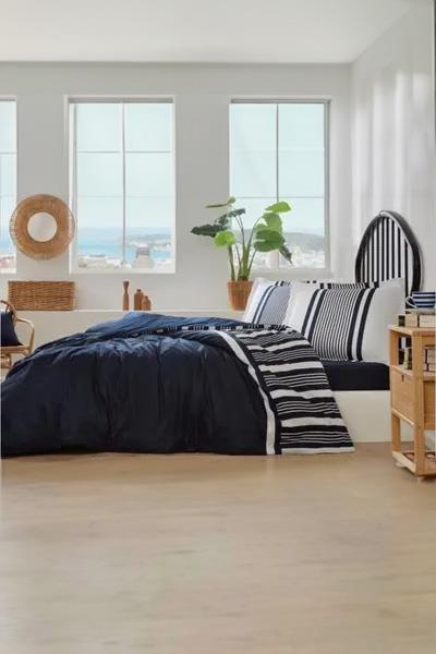 Özdilek Nevresim Takımı Çift Kişilik Ranforce Fitted Wonder Lacivert