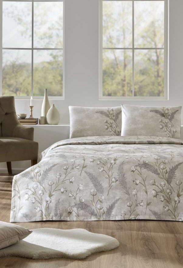 Özdilek Pike Takımı Çift Kişilik Ranforce Algodon Bej