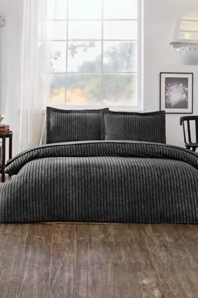 Özdilek Nevresim Takımı Çift Kişilik Ranforce Fitted Noır Antrasit