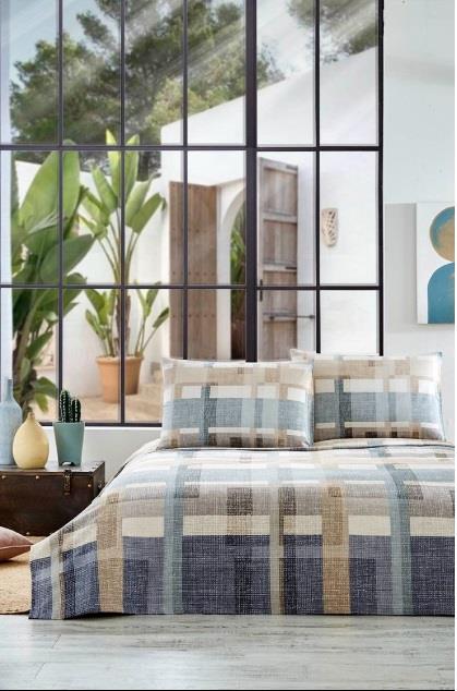 Özdilek Pike Takımı Tek Kişilik Ranforce Moderno Plaıd Mavi